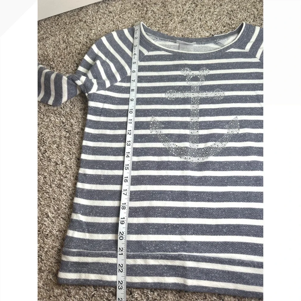 Disney Cruise Line Womens Striped Rhinestone Anchor Mickey Mouse‎ Top S Sparkly